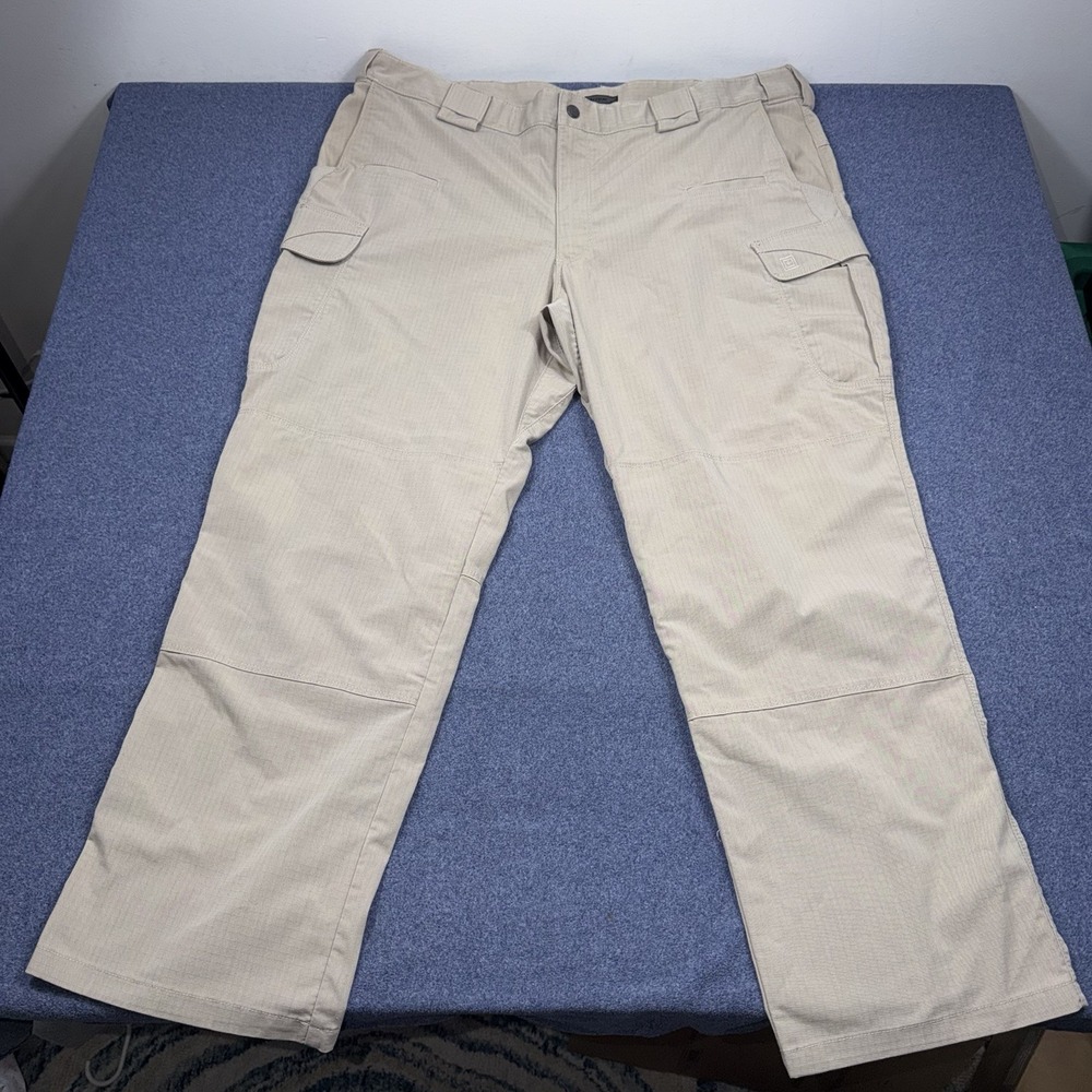 5.11 Tactical Stryke Pants Mens 42x30 Beige Cargo Stretch Ripstop Work Trousers